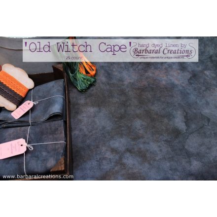 Kézzel festett len hímzővászon 25 count - Old Witch Cape