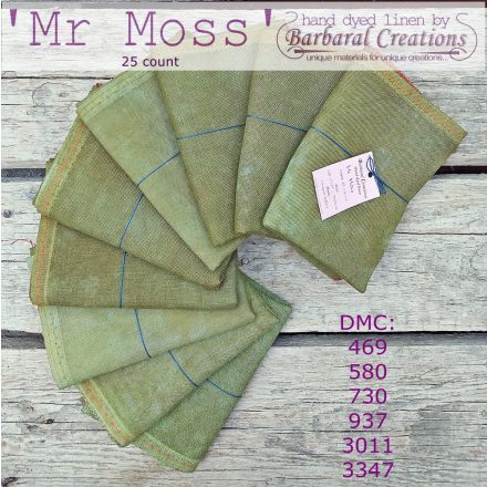 Kézzel festett len hímzővászon 25 count - Mr Moss