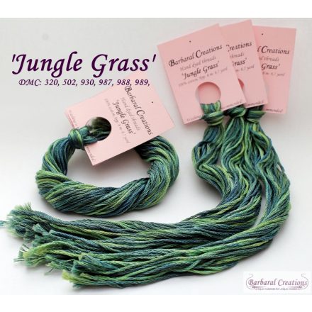 Kézzel festett pamut hímzőfonal - Jungle Grass