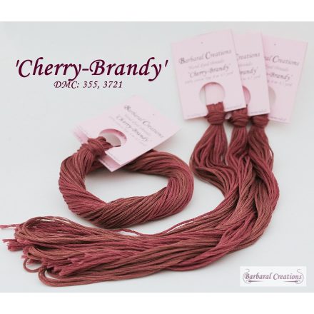 Kézzel festett pamut hímzőfonal - Cherry-Brandy
