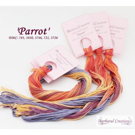 Kézzel festett pamut hímzőfonal - Parrot