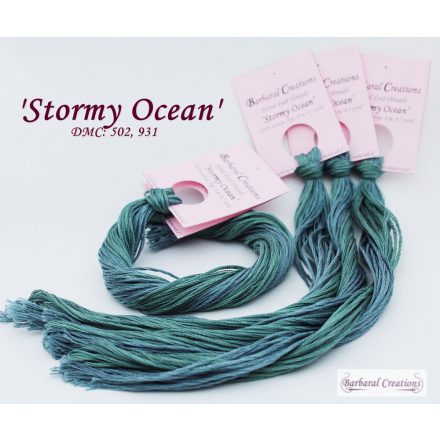 Kézzel festett pamut hímzőfonal - Stormy Ocean