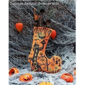   Keresztszemes hímzésminta - Halloween stocking papír alapú