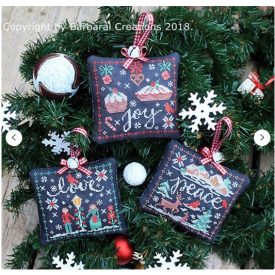 Keresztszemes hímzésminta - Chalkboard ornaments