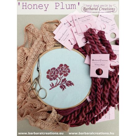 Kézzel festett pamut perlé 8 (gyöngy) hímzőfonal - Honey Plum