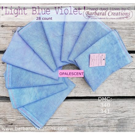 Kézzel festett OPALESCENT len hímzővászon 28 ct - Light Blue Violet