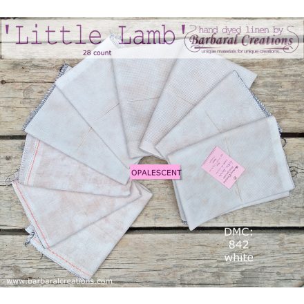 Kézzel festett OPALESCENT len hímzővászon 28 ct - Little Lamb