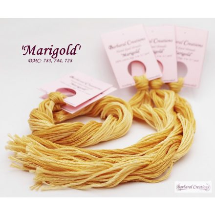 Kézzel festett pamut hímzőfonal - Marigold