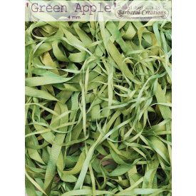   Kézzel festett 100% selyem szalag, 4 mm széles - Green Apple