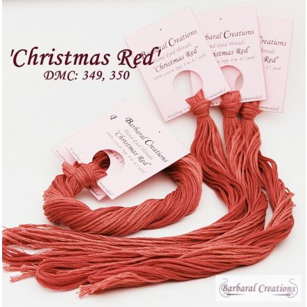 Kézzel festett pamut hímzőfonal - Christmas Red