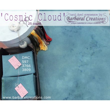 Kézzel festett pamut hímzővászon 25 ct - Cosmic Cloud