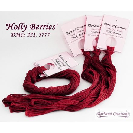 Kézzel festett pamut hímzőfonal - Holly Berries