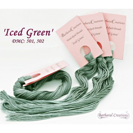 Kézzel festett pamut hímzőfonal - Iced Green