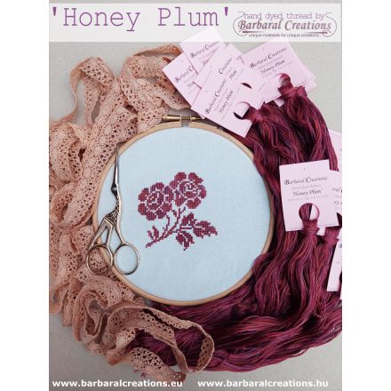 Kézzel festett pamut hímzőfonal - Honey Plum