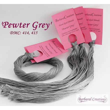 Kézzel festett pamut hímzőfonal - Pewter Grey