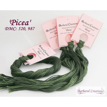 Kézzel festett pamut hímzőfonal - Picea