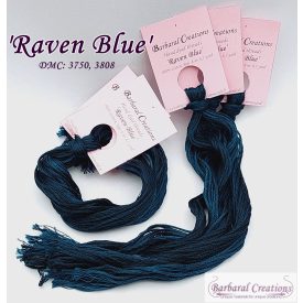Kézzel festett pamut hímzőfonal - Raven Blue