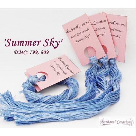 Kézzel festett pamut hímzőfonal - Summer Sky
