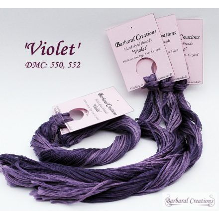 Kézzel festett pamut hímzőfonal - Violet