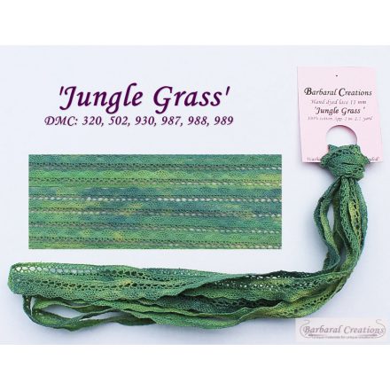 Kézzel festett pamut csipke - Jungle Grass