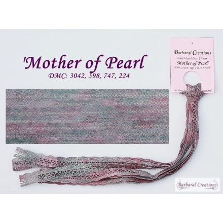 Kézzel festett pamut csipke - Mother of Pearl