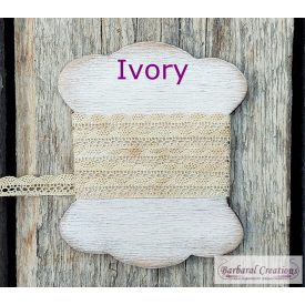 Kézzel festett pamut csipke - Ivory