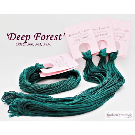 Kézzel festett pamut hímzőfonal - Deep Forest