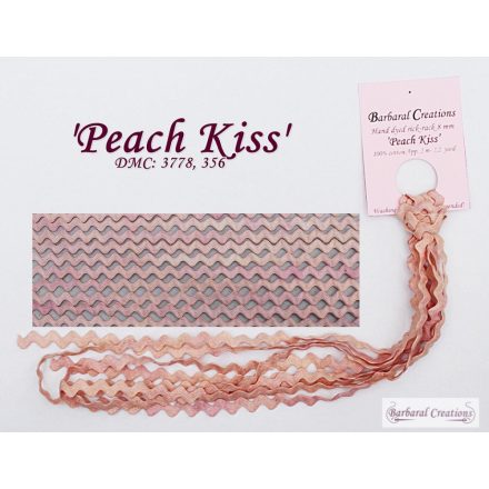 Kézzel festett pamut farkasfog - Peach Kiss