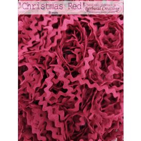 Kézzel festett pamut farkasfog - Christmas Red 2 méter