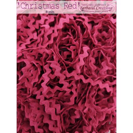 Kézzel festett pamut farkasfog - Christmas Red 2 méter