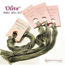 Kézzel festett pamut hímzőfonal - Olive