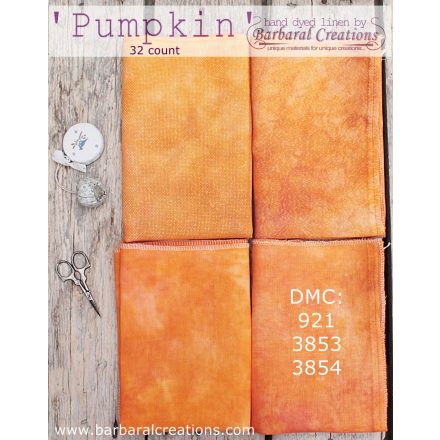 Kézzel festett len hímzővászon 32 ct - Pumpkin 70x50 cm