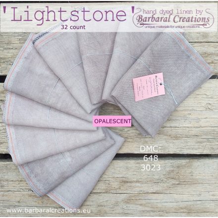 Kézzel festett OPALESCENT len hímzővászon 32 ct - Lightstone 70x50 cm