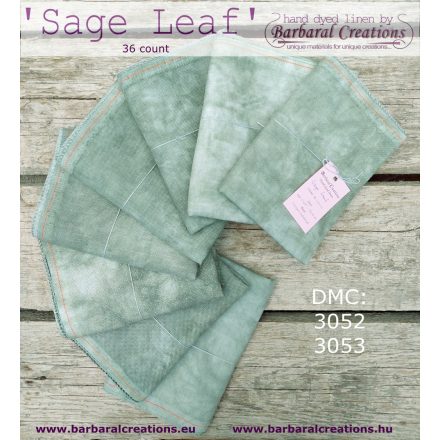 Kézzel festett len hímzővászon 36 ct - Sage Leaf 70x50 cm
