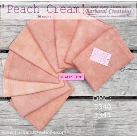  Kézzel festett OPALESCENT len hímzővászon 36 ct - Peach Cream 70x50 cm