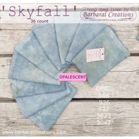   Kézzel festett OPALESCENT len hímzővászon 36 ct - Skyfall 70x50 cm