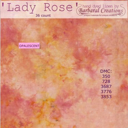 Kézzel festett OPALESCENT len hímzővászon 36 ct - Lady Rose