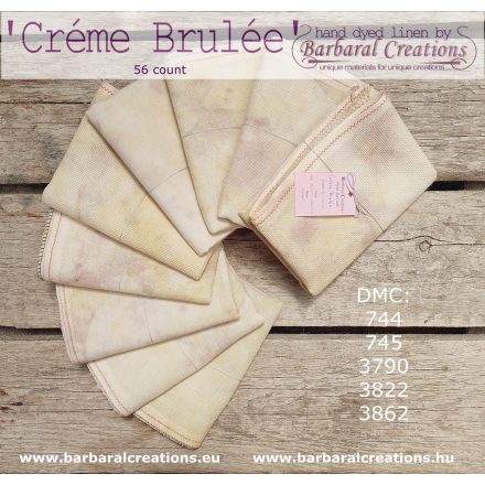 Kézzel festett len hímzővászon 56 ct - Crème Brulée 70x50 cm