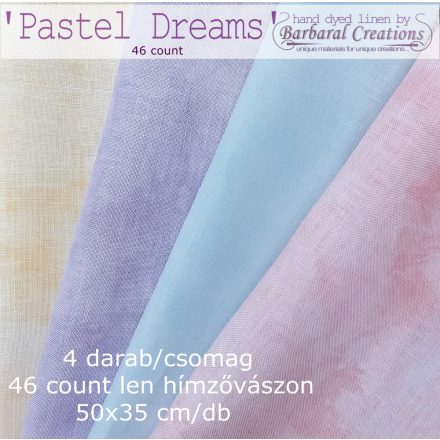 Kézzel festett len hímzővászon csomag 46 ct - Pastel Dreams