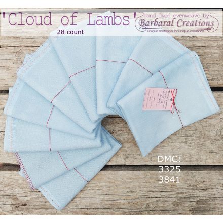 Kézzel festett pamut hímzővászon 28 ct - Cloud of Lambs