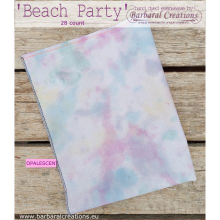 Kézzel festett OPALESCENT pamut hímzővászon 28 ct - Beach Party 70x50 cm