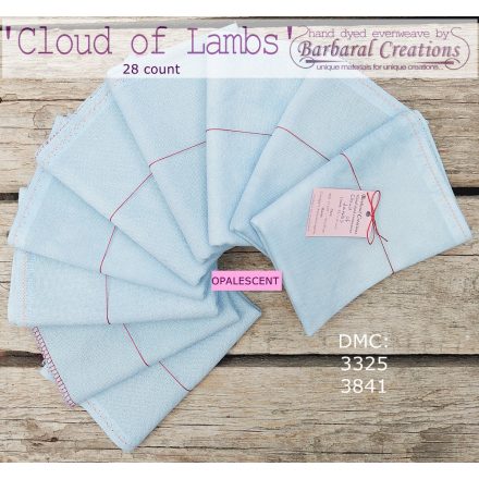 Kézzel festett OPALESCENT pamut hímzővászon 28 ct - Cloud of Lambs