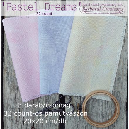 Kézzel festett pamut hímzővászon csomag 32 ct - Pastel Dreams