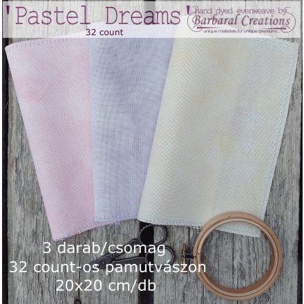 Kézzel festett pamut hímzővászon csomag 32 ct - Pastel Dreams