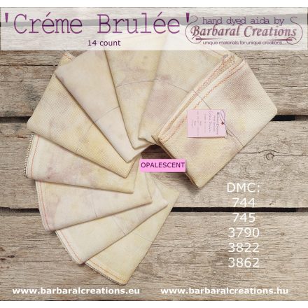 Kézzel festett OPALESCENT aida hímzőalap 14 ct -  Crème Brulée 70x50 cm