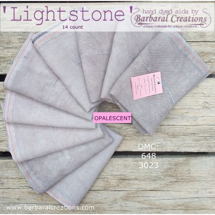Kézzel festett OPALESCENT aida hímzőalap 14 ct - Lightstone 70x50 cm