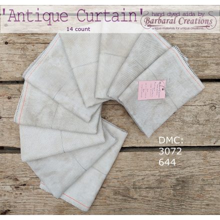 Kézzel festett aida hímzőalap 14 ct - Antique Curtain 70x50 cm
