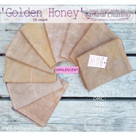 Kézzel festett OPALESCENT aida hímzőalap 16 ct - Golden Honey