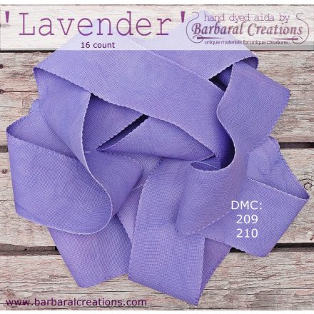 Kézzel festett aida szalag 16 ct - Lavender