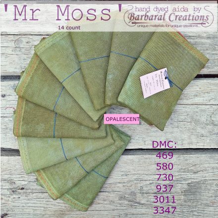 Kézzel festett OPALESCENT aida hímzőalap 14 ct - Mr Moss